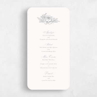 Beige Rounded Wedding Menu - Yolande