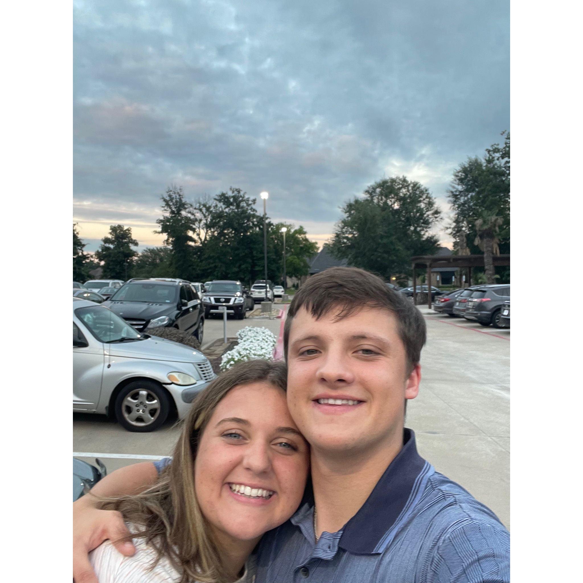 July 2021- Grayson visited Calli in Tyler while she was working at Sky Ranch to celebrate their 3 month anniversary!