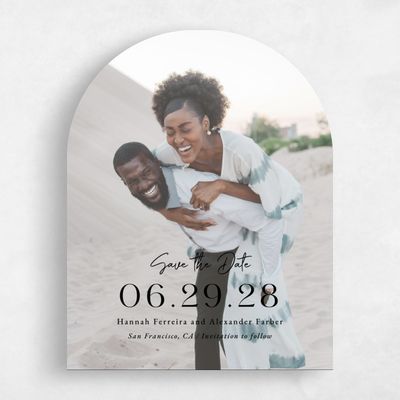 Beige Wedding Save the Date - Milford Photo