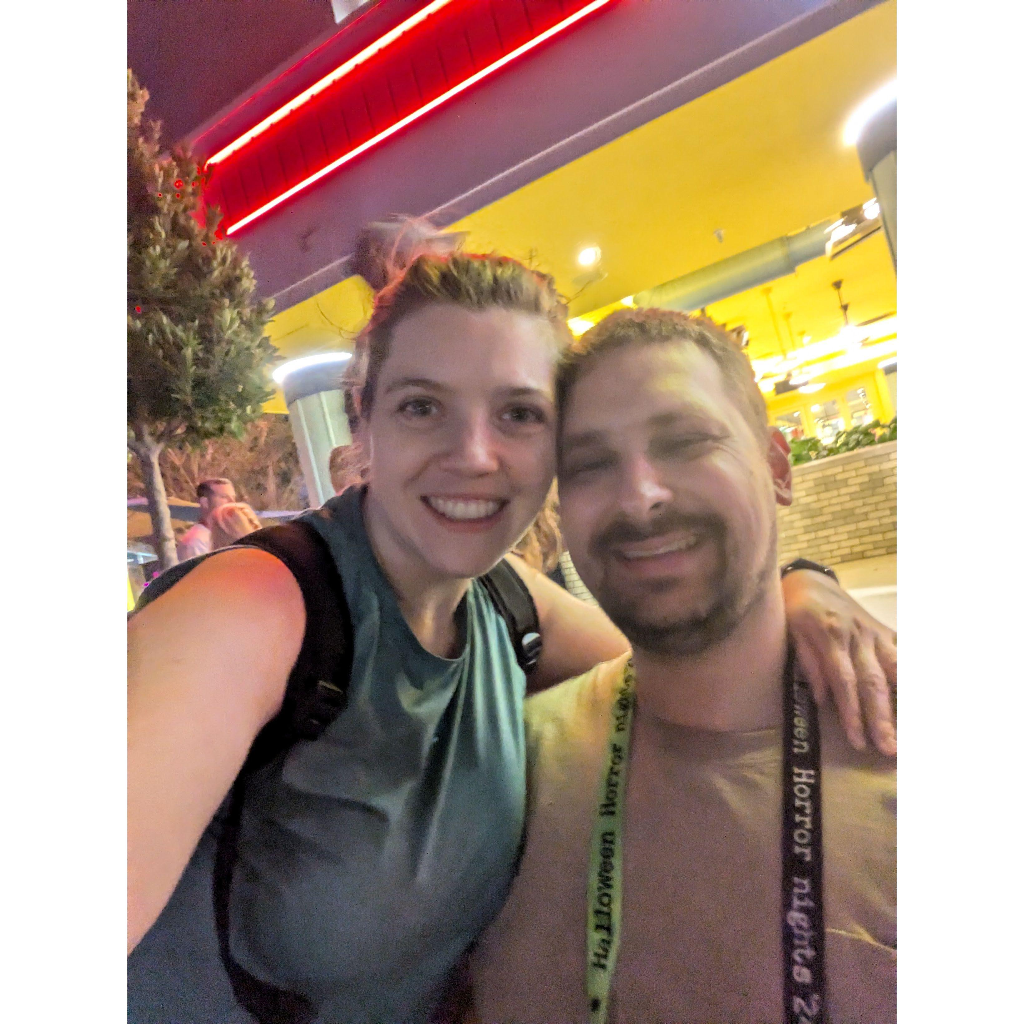 Daniel and Caitlyn at Universal Studios Halloween Horror Nights 2024