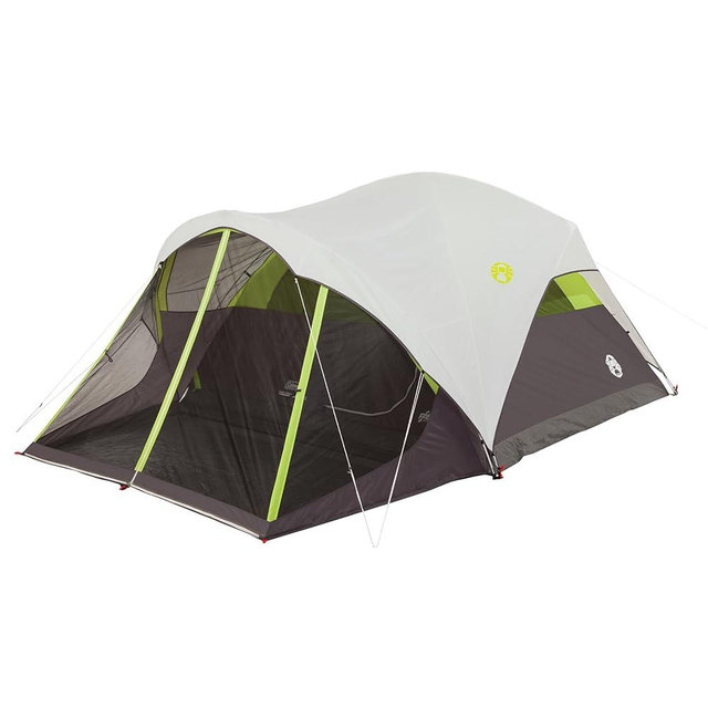 Coleman Steel Creek 6-Person Tent with Screened Porch, Weatherproof Tent with Screen Room Sets Up in Minutes, Fits Queen-Size Airbed