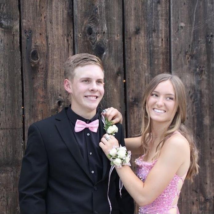 A picture of us before Grace's senior prom. May 2022