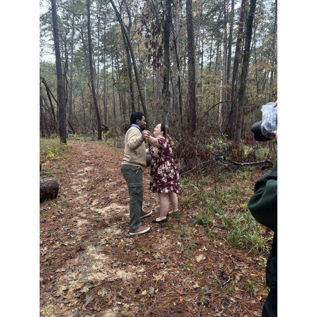 Fun while taking engagement photos!