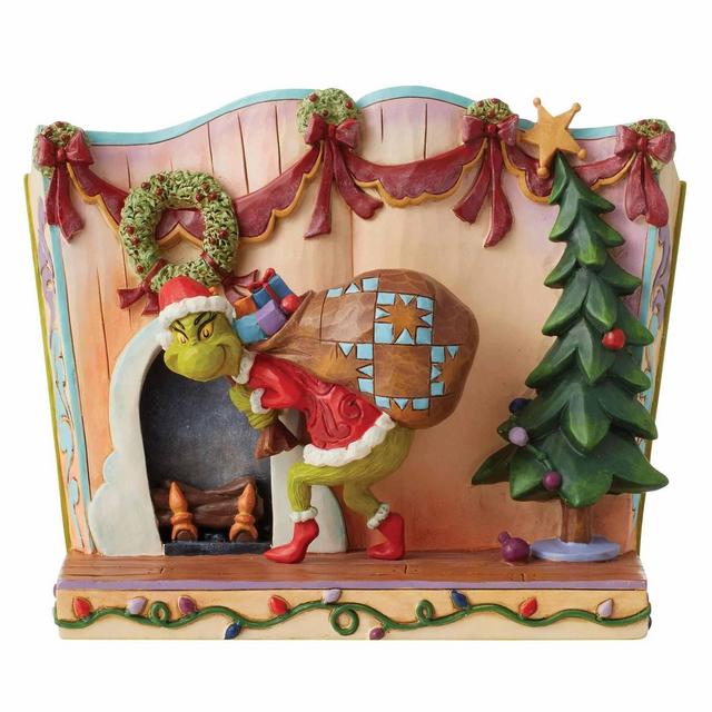 Jim Shore Grinch Stealing Presents Story - One Figurine 6.25 Inches - Storybook Dr, Seuss Christmas - 6012692 - Resin - Multicolored