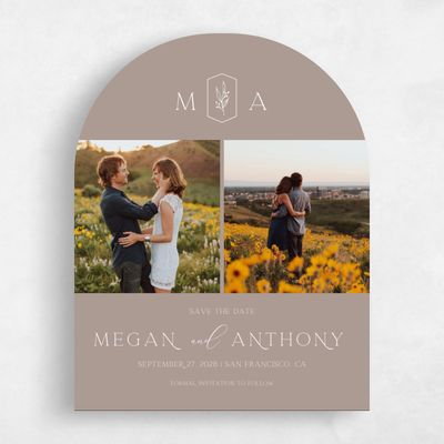 Brown Arch Wedding Save the Date - Eldridge Multiphoto
