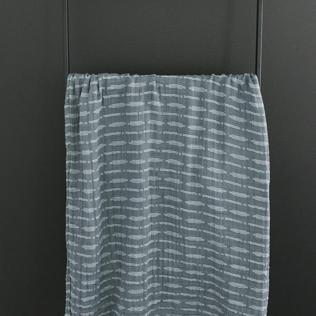 MEBIE Dusty Blue Horizon Muslin Swaddle Blanket
