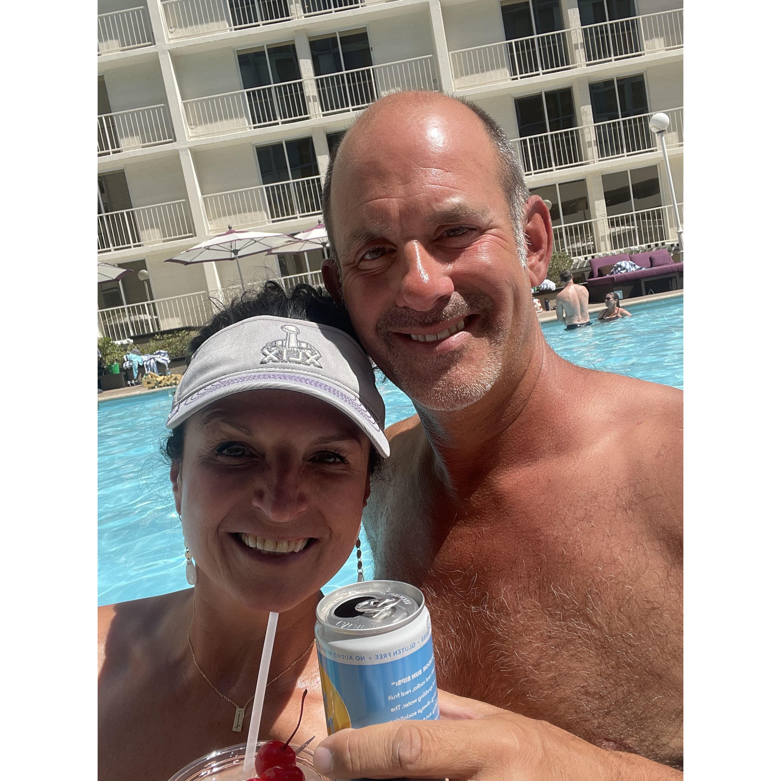 Had a cocktail, or two, in the pool at Caesars'.
