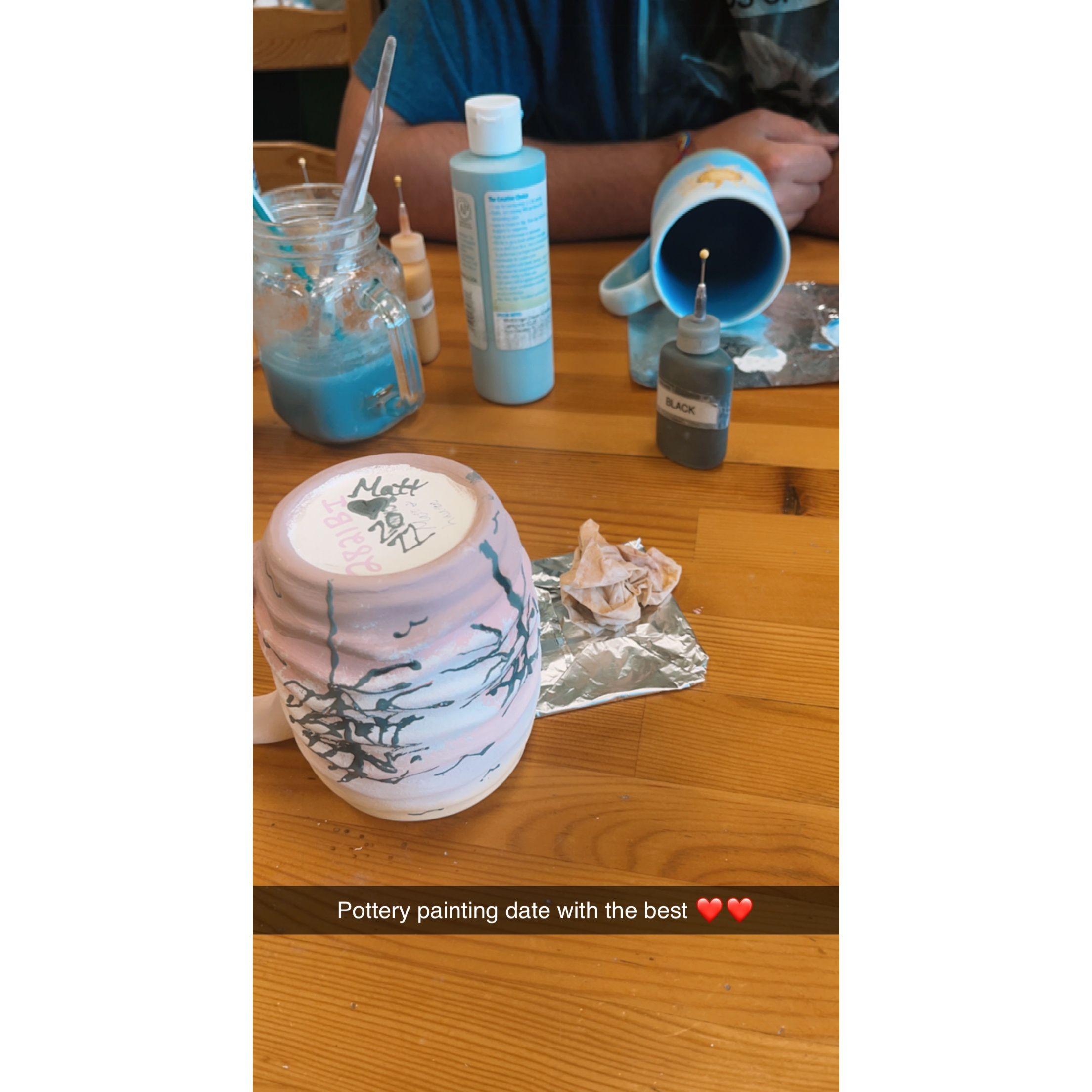 Our Fourth Date making pottery!