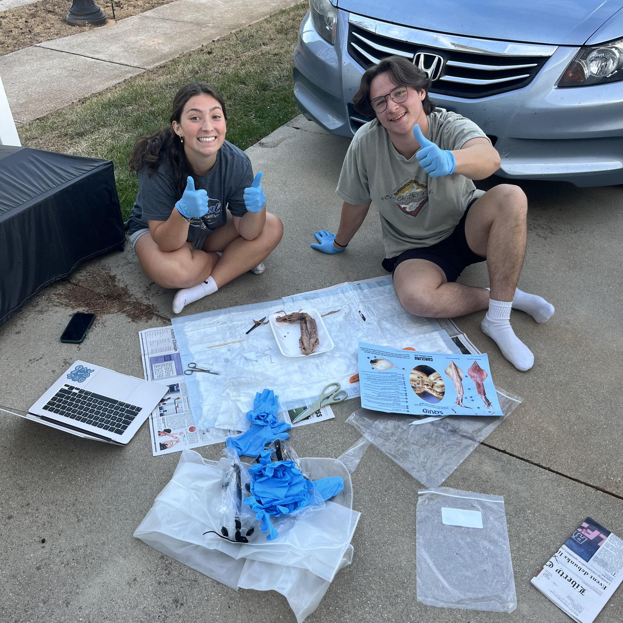 The first time we ever hung out and dissected a squid