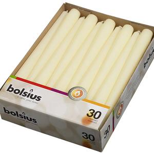 Bolsius Set of 30 Ivory Tapered Candles 10 Inch