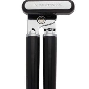 KitchenAid Classic Multifunction Can Opener and Bottle Opener Easy to Use, Razor Sharp Stainless Steel Cutting Wheel, Soft Ergonomic Handles, Black