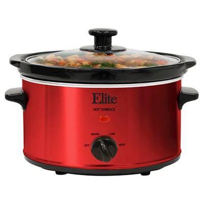 Elite Gourmet Electric Slow Cooker - Red