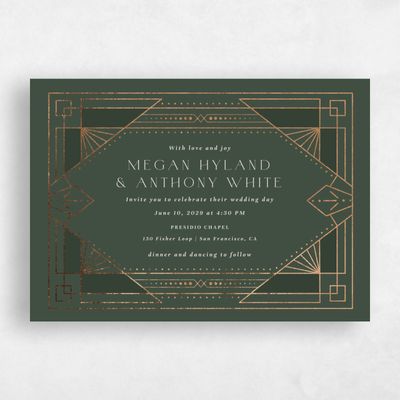 Evergreen Wedding Invitation - Lance Landscape Foil