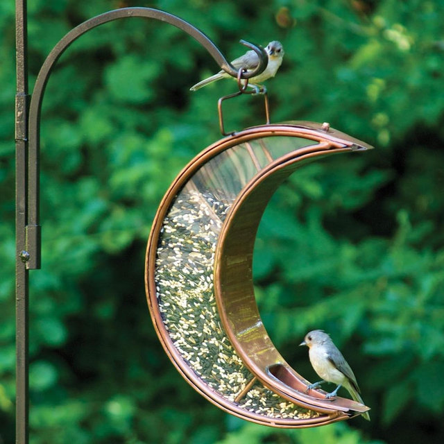 Copper Finish Moon Bird Feeder with Plexiglass