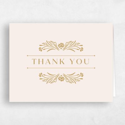 Dijon, Beige Wedding Thank You - Basel Landscape