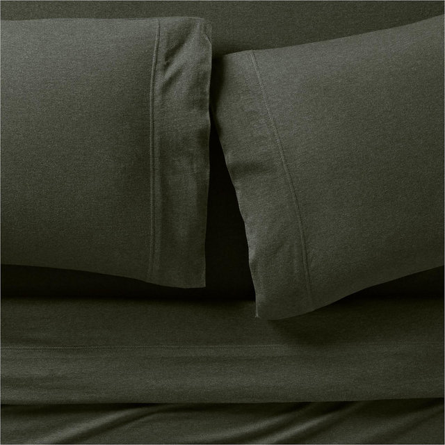 Cozysoft Organic Cotton Jersey Ficus Green Full Sheet Set