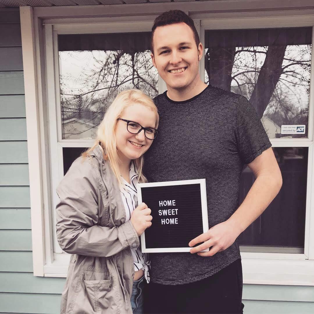 Paul showing Krista their house on her birthday