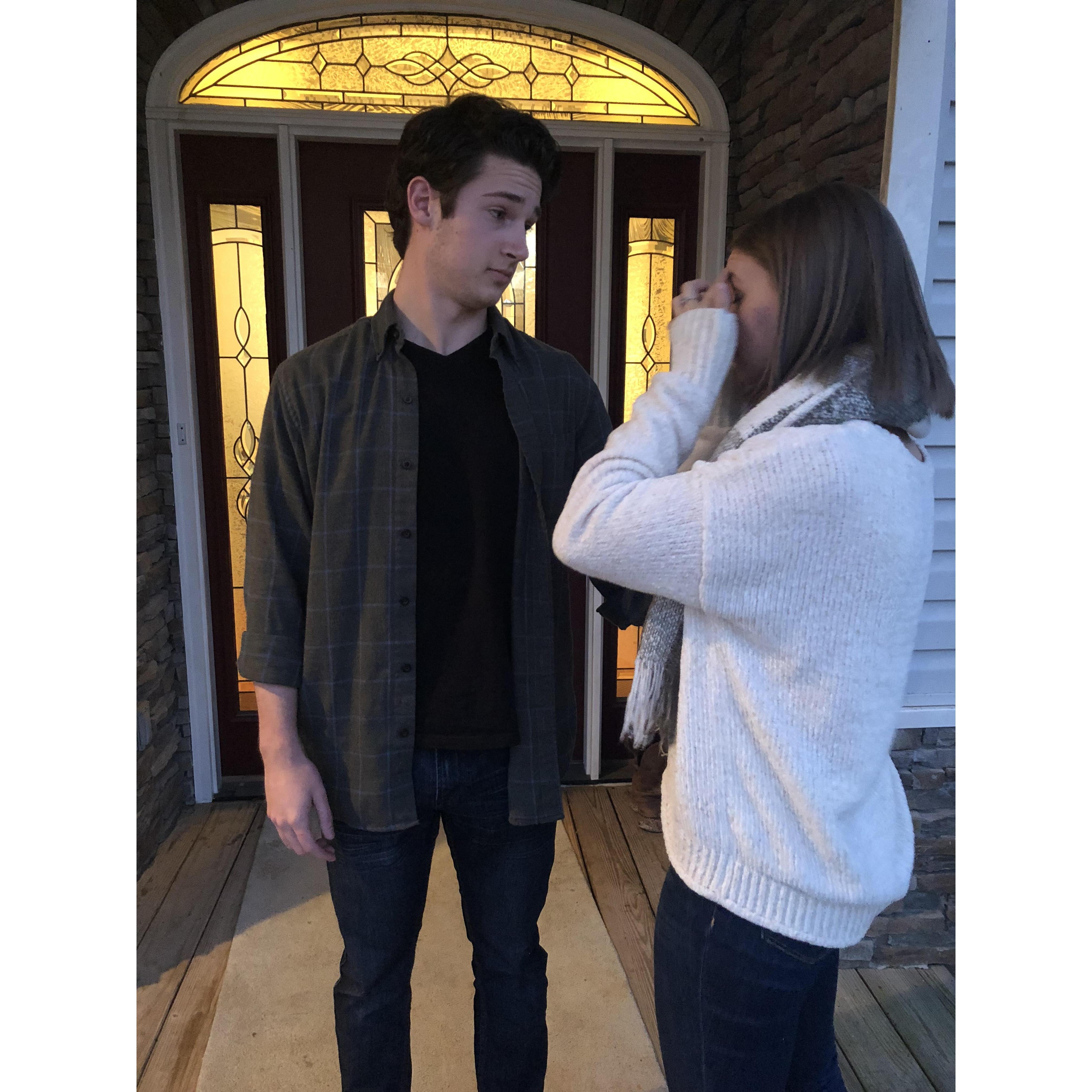 "Oh my gosh Emily you look fine just smile"