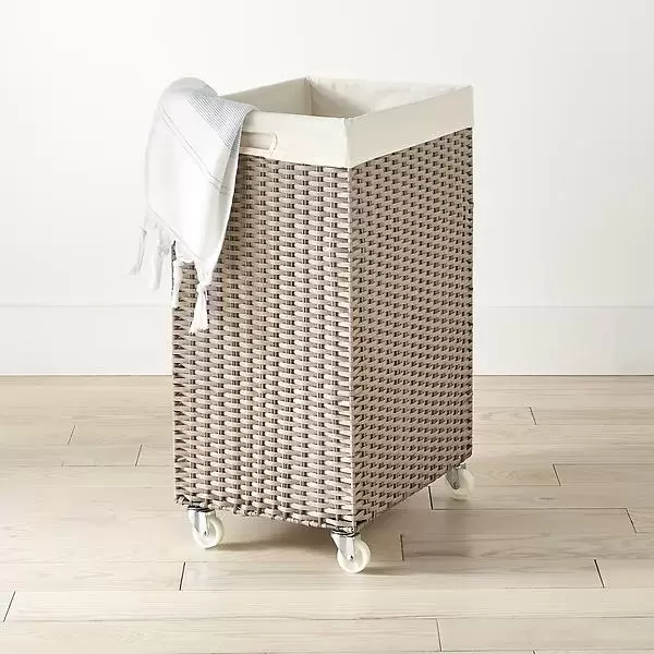 Grey Montauk Rolling Laundry Carts