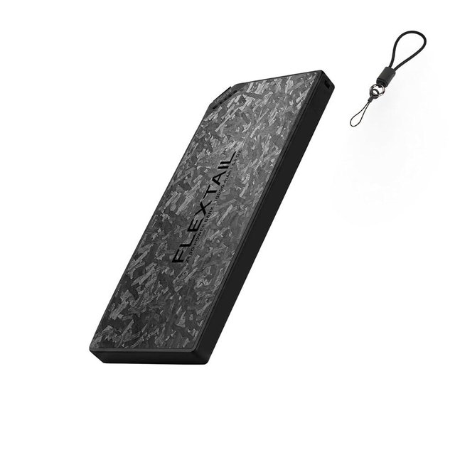 FLEXTAILGEAR 10000mAh Power Bank, Ultra-Lightweight Outdoor Portable Power Bank, Outdoor Travel Fast Charging Waterproof Carbon Fiber, Slim USB-C Power Portable Charger Battery Pack for Phones