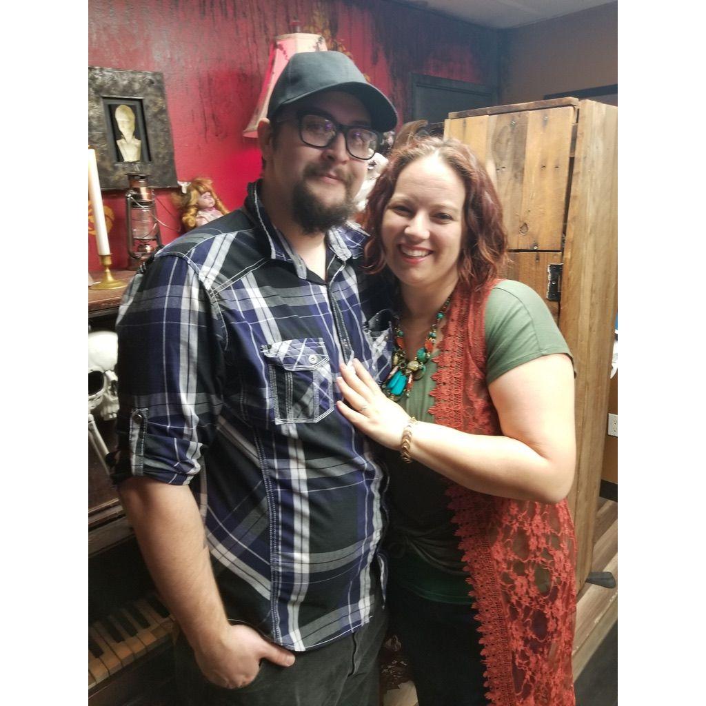 Right after the proposal at The Attic escape room at Escape X Rooms