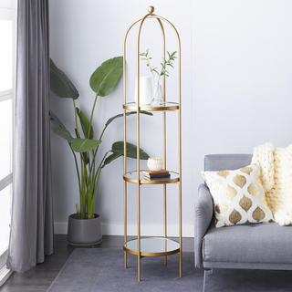 Glam Mirror Shelves Bookshelf