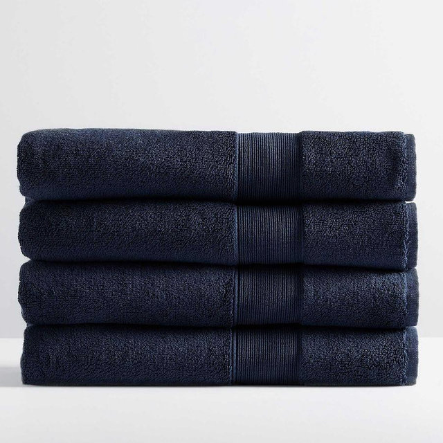 Navy PB Classic Organic Bath Towels, Set of 4