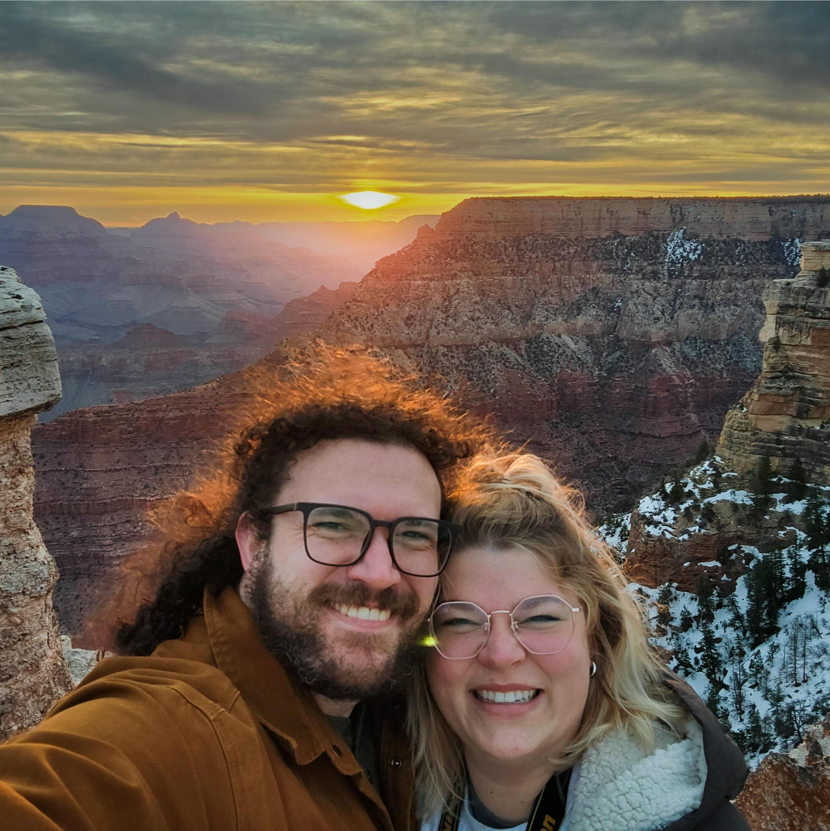 Our chilly sunrise at the Grand Canyon National Park