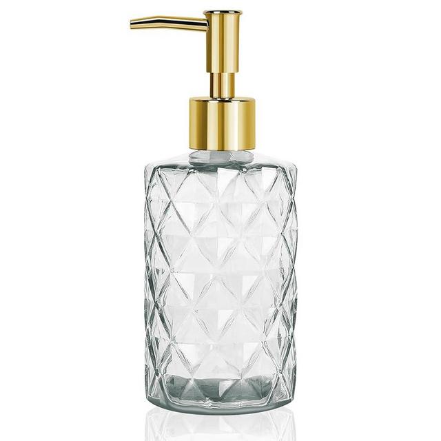 Topsky Glass Soap Dispenser with Plastic Pump,330ml Liquid Hand Soap Dispenser, Rustproof Pump for Kitchen & Bathroom,Great for Lotions,Essential Oil,Liquid Soaps Clear