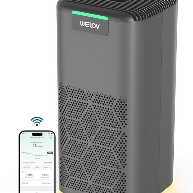 WELOV Smart Air Purifiers for Home Large Room, Smart WiFi Alexa Control, 1570 Sq. Ft. Coverage, PM2.5 Monitor, H13 True HEPA Air Purifiers for Pets Capture Pet Hair Dander Pollen Smoke Dust, P200 Pro