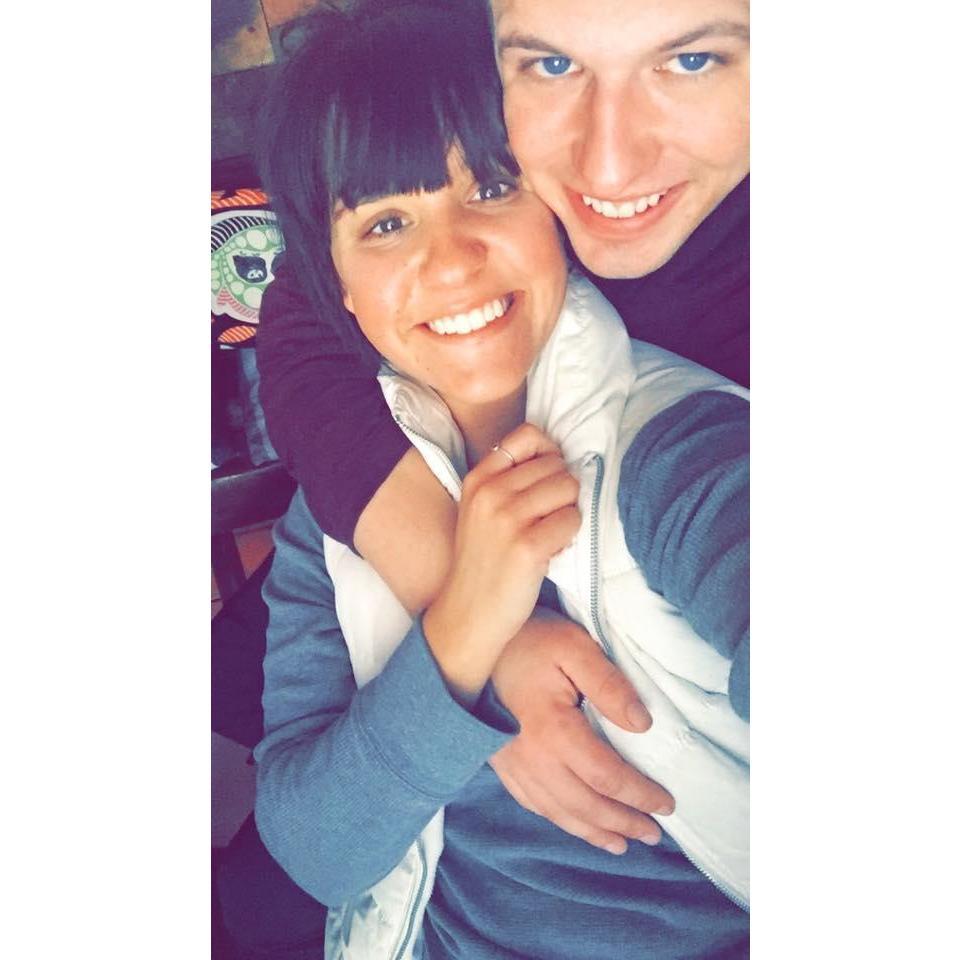 Our first Valentine's Day together (2016) --- Jim insisted that we celebrate with our best friends with mimosas