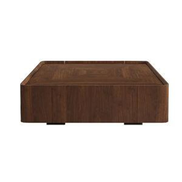 Oizaye Modern Wood Brown Walnut 35.4-in W x 12.6-in H with Drawers Coffee Table