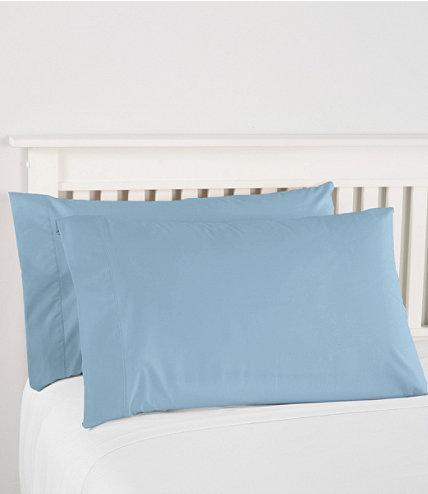 Mid-Blue Pima Cotton Percale Pillowcases, Set of Two