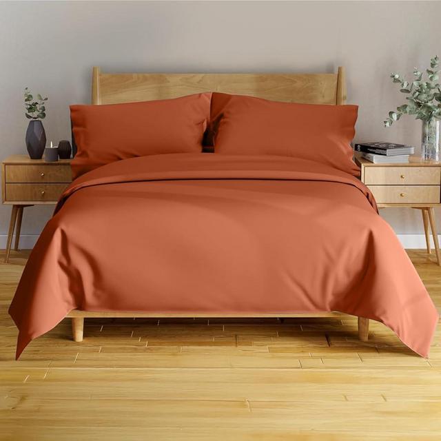 BAMPURE Queen Sheet Set - 100% Pure Viscose derived from Bamboo Sheets Queen Size - Super Soft Queen Cooling Sheets for Hot Sleepers - Up to 16’’ Deep Pocket Queen Sheets (Terracota)