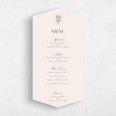 Blue Diamond Wedding Menu - Nelia