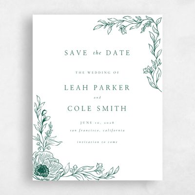 White Wedding Save the Date - Fiora Portrait