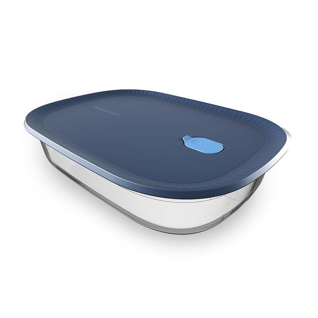 Tupperware Voila Glass XL Rectangular Food Storage – Airtight Baking Dish, 3.2 qt / 3 L
