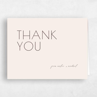 Linen, Beige Wedding Thank You - Fountaine Landscape