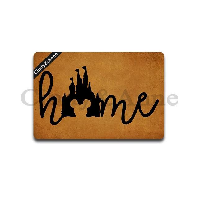 Tdou Home Castle Doormat Mouse Castle Doormat Funny Doormat Floor Entrance Outdoor & Indoor Decor Rug Rubber Non Slip Doormat 23.6 X 15.7 inches