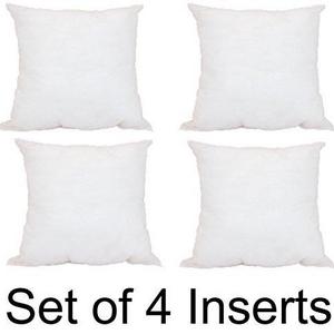 Set of 4 - Pillowflex Premium Indoor / Outdoor Polyester Pillow Form Insert Hypoallergenic Stuffer (17 x 17 Inches)