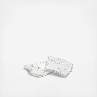 Snowy Turquoise Silver Kivita Coasters, Set of 2