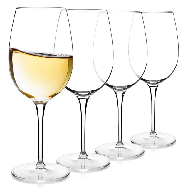 Luigi Bormioli Chardonnay White Wineglasses, Set of 4 – 13 oz Crystal Glass Stemware for Everyday Dining & Special Occasions – Italian Crafted