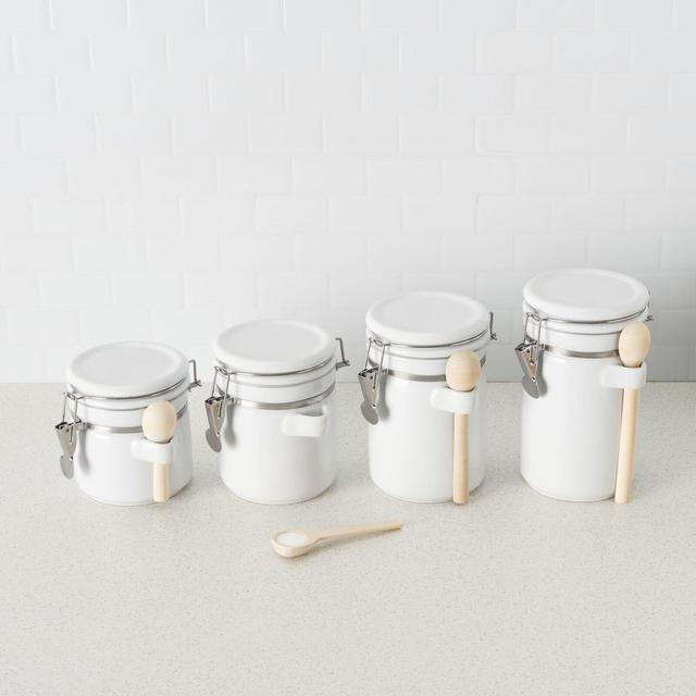 4 Piece Ceramic Kitchen Canister Set