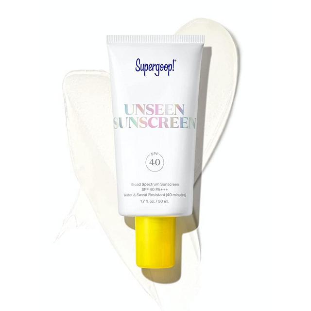 Supergoop! Unseen Sunscreen SPF 40, 1.7 oz - Oil-Free, Weightless & Invisible Reef-Safe, Broad Spectrum Face Sunscreen for All Skin Types - Scent-Free - Great Makeup Primer - Beard-Friendly