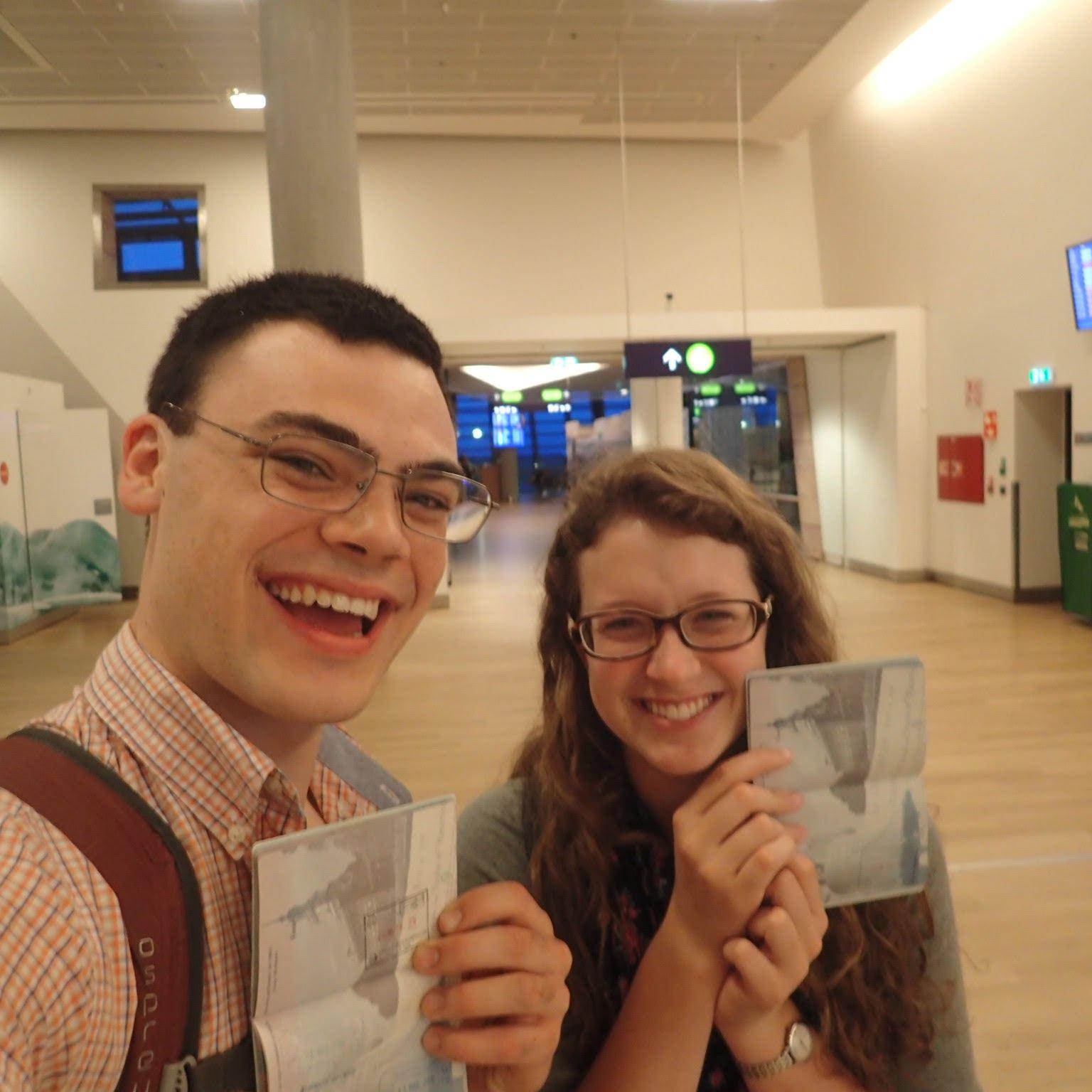 Sarah's first passport stamp