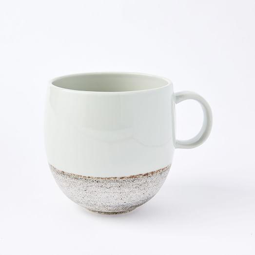 West Elm Gaya Shiny Ash Celadon Mugs (Set of 4)