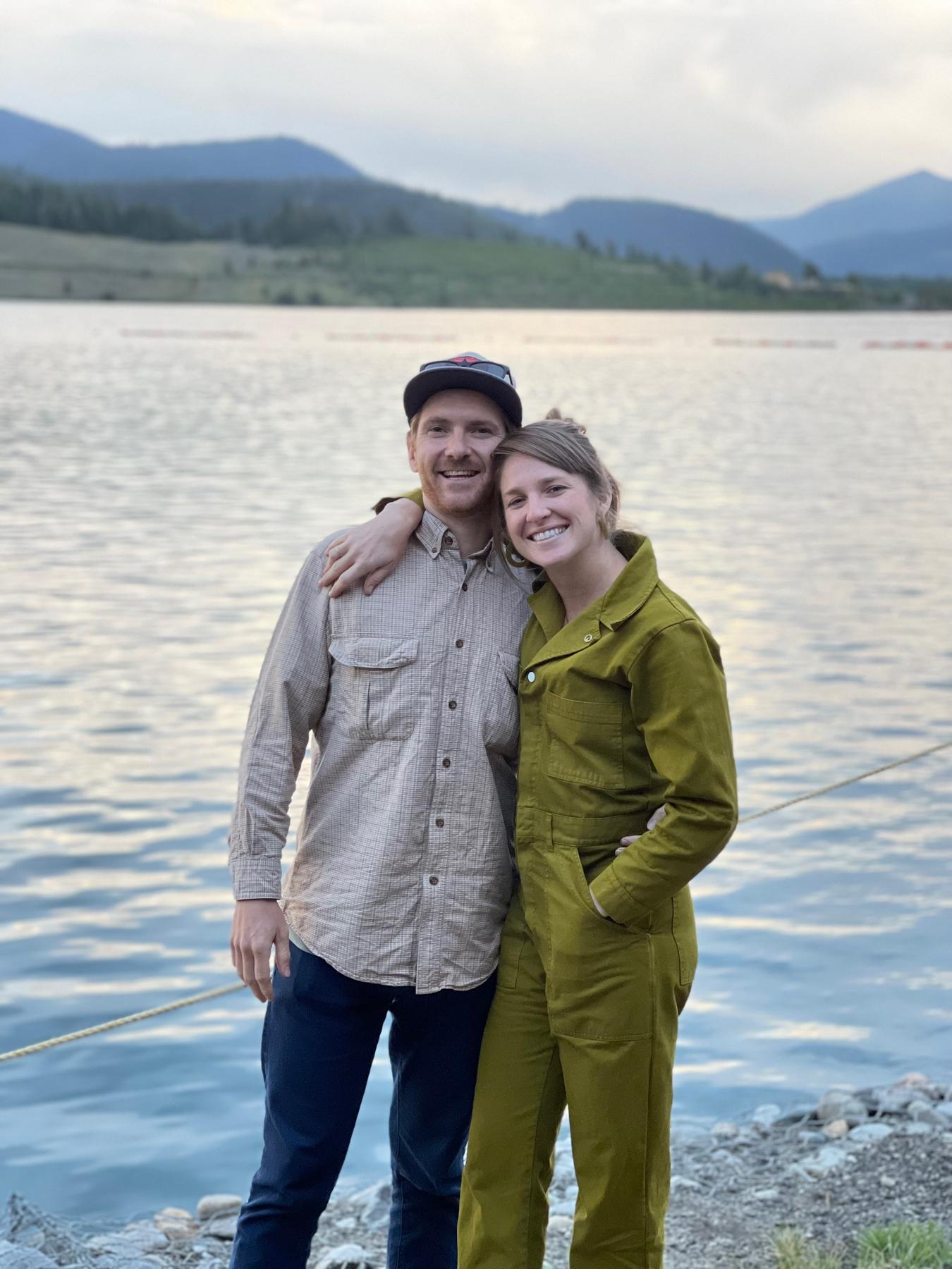 Celebrating our anniversary at the Dillon Amphitheater in Dillon, Colorado.