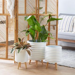 3-Piece Horizontal Groove Planter Set