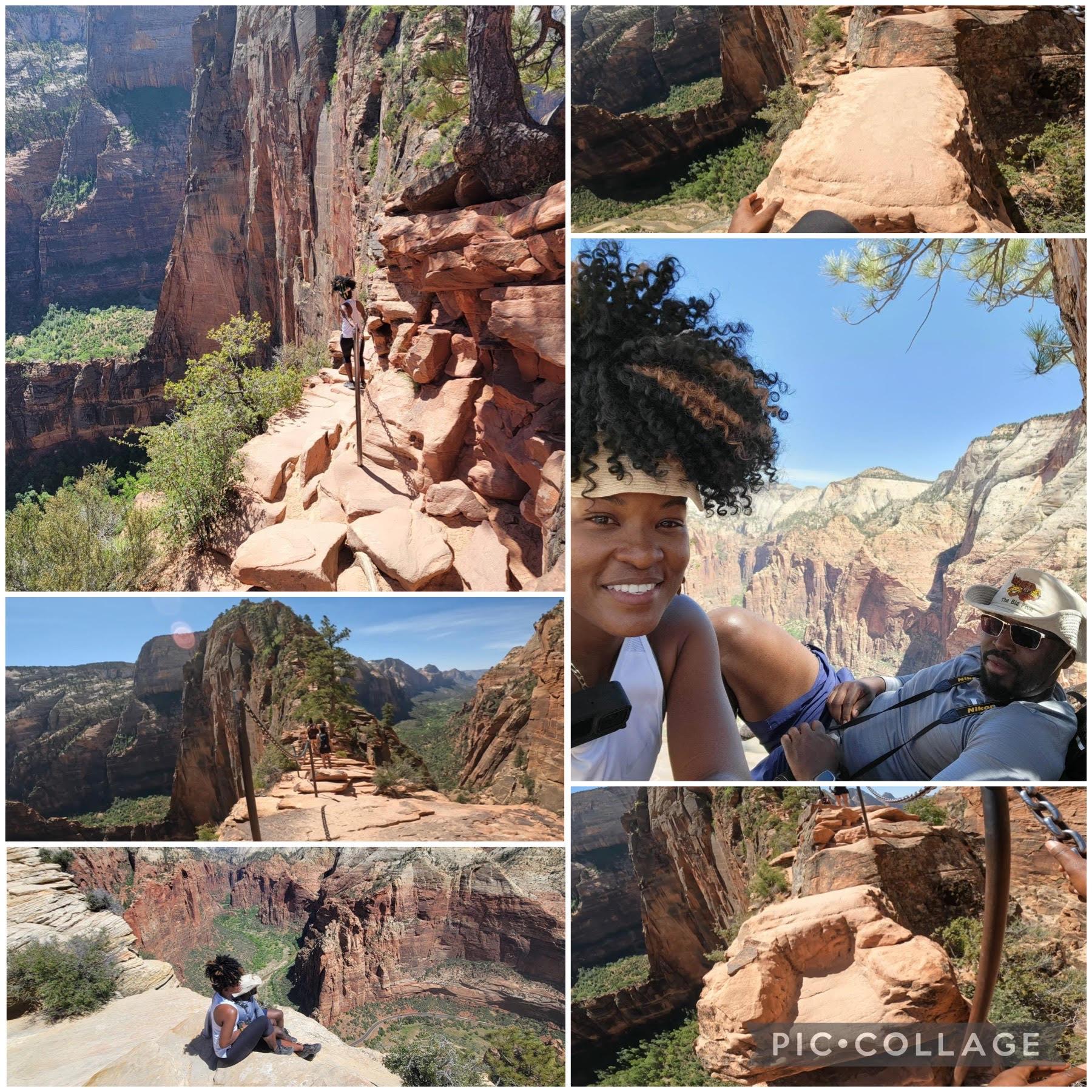 Angels Landing Utah hike. We climbed 1500 feet, 4.4 miles round trip & conquered our fears along the narrow spine of this mountain. -May 2022