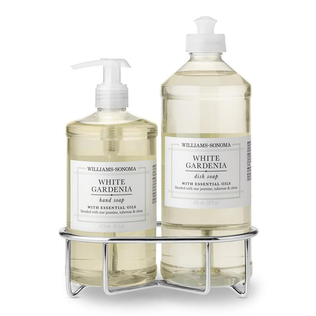 Williams Sonoma White Gardenia Soap & Dish Soap 3-Piece Kitchen Set, Stainless-Steel